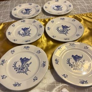 Blue Floral Dinner Plate Set